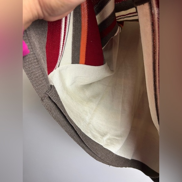 VTG Alfred Dunner 2X Cardigan Sweater Button Down Striped Gold Shiny Preppy - Picture 6 of 13